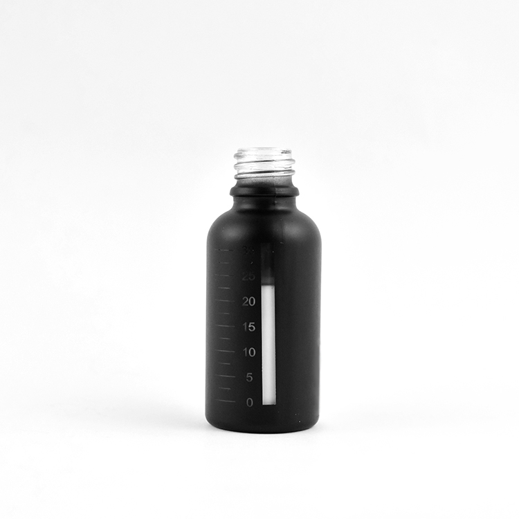 matte black glass dropper bottle 5 ml to 100 ml with clear window