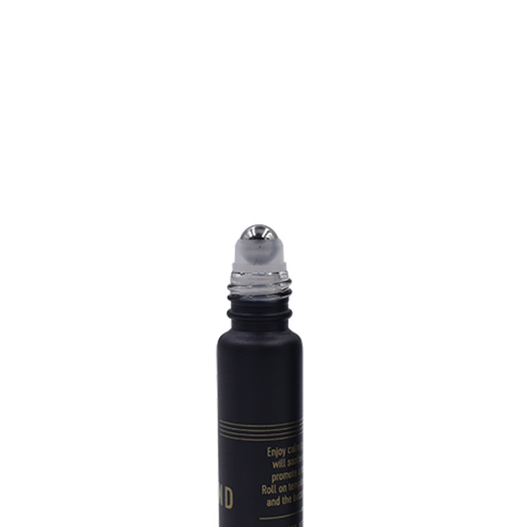 matte black glass tube perfume deodorant bottle 5ml 10ml stainless steel roll on bottle essential oil packing