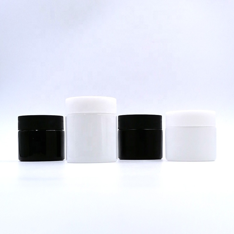 matte black smell proof weed container 2oz 3oz 4oz black herbs package bottle 3.5g empty child resistant glass jar with CR lids