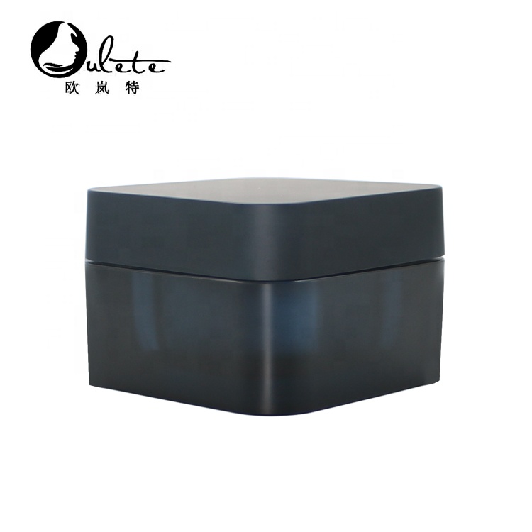 matte black square acrylic cosmetic container 1.7oz empty cream jar 50ml
