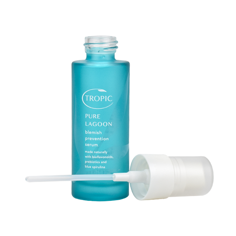 matte blue 5ml 30ml 60ml 100ml thick bottom glass serum lotion pump bottle cosmetic package