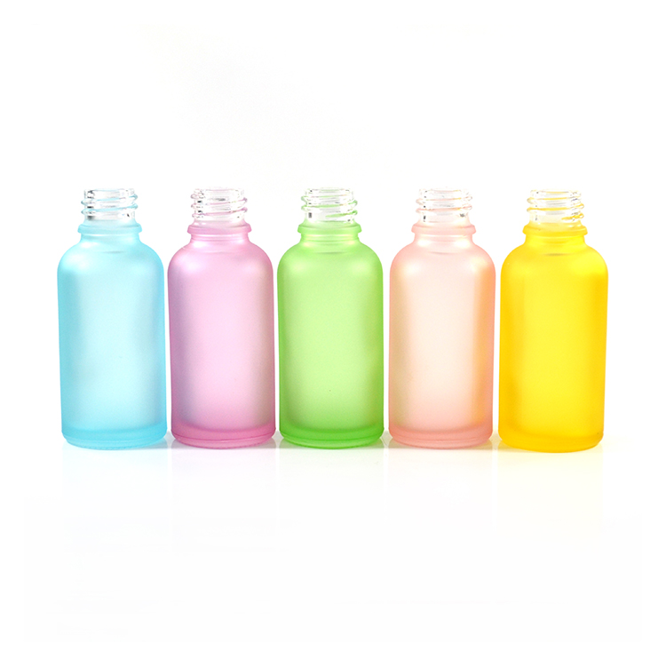 matte blue green purple pink red frosted essential oil 30ml glass dropper with plastic aluminum cap top