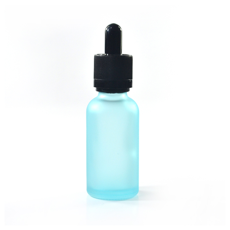 matte blue green purple pink red frosted essential oil 30ml glass dropper with plastic aluminum cap top