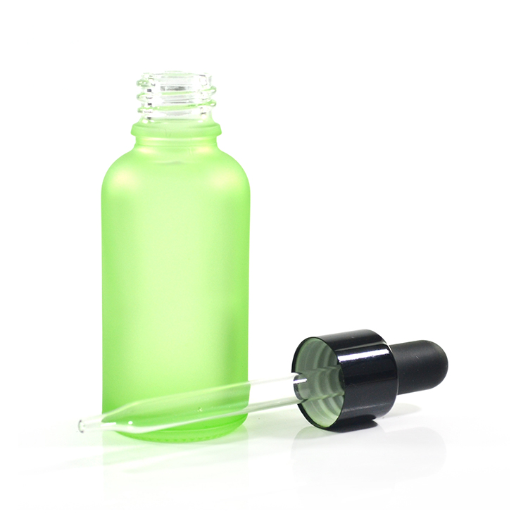 matte blue green purple pink red frosted essential oil 30ml glass dropper with plastic aluminum cap top