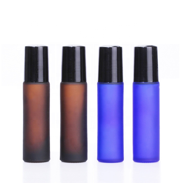 matte clear 10 ml perfume glass roller bottle with silver cap stainless stll roller ball for essential oil