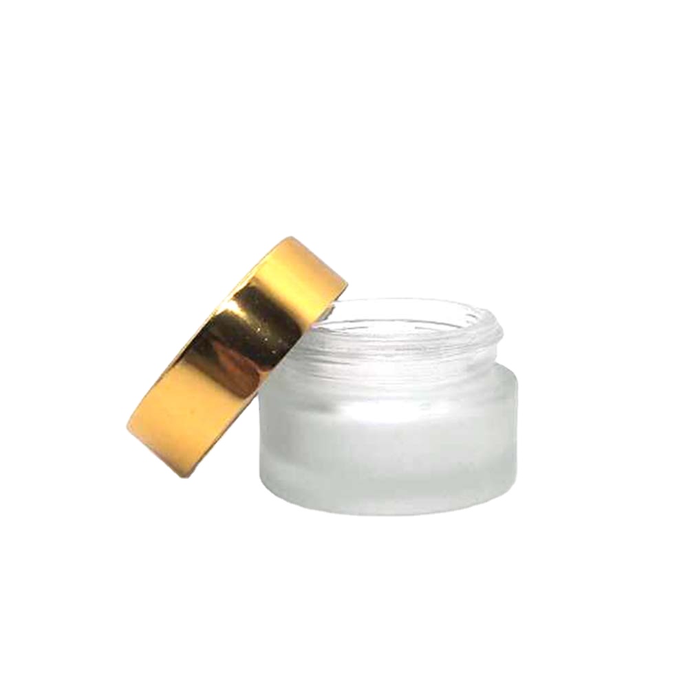 matte clear glass cosmetic Customized cosmetic body cream container glass cream jar 5g 10g 15g 30g