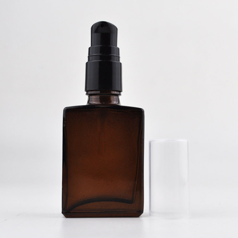 matte color cosmetic body cream glass bottle with pump 30 ml