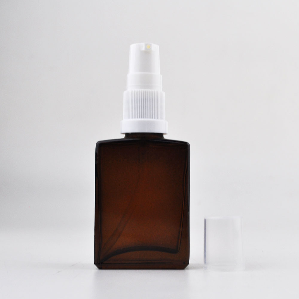 matte color cosmetic body cream glass bottle with pump 30 ml