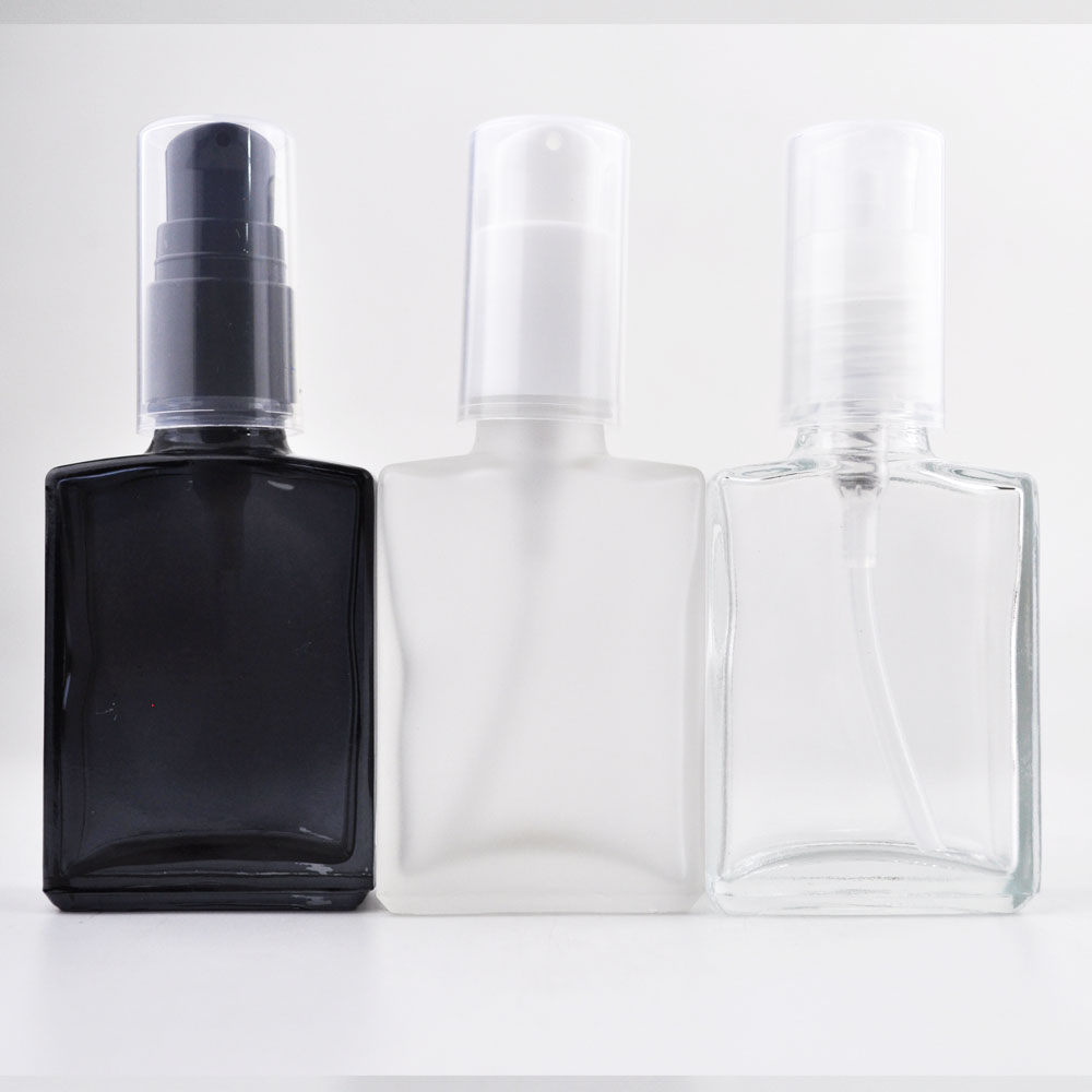 matte color cosmetic body cream glass bottle with pump 30 ml