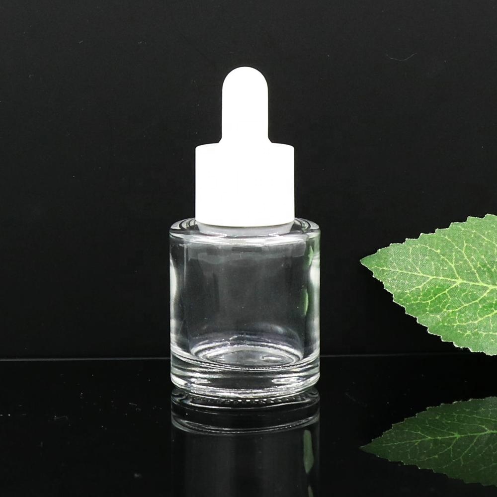 matte cosmetic 20ml 30ml 40ml 50ml flat shoulder frosted clear glass dropper bottle for facial serum skin care packaging