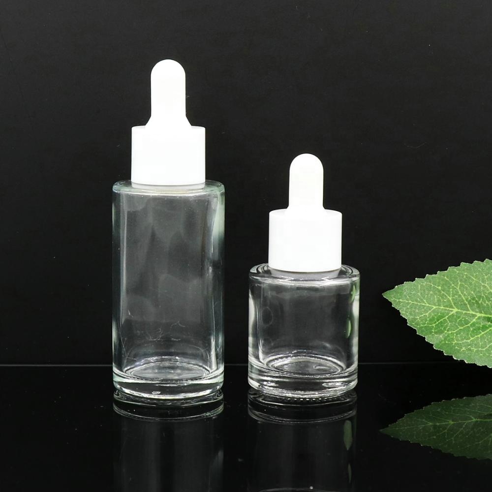 matte cosmetic 20ml 30ml 40ml 50ml flat shoulder frosted clear glass dropper bottle for facial serum skin care packaging