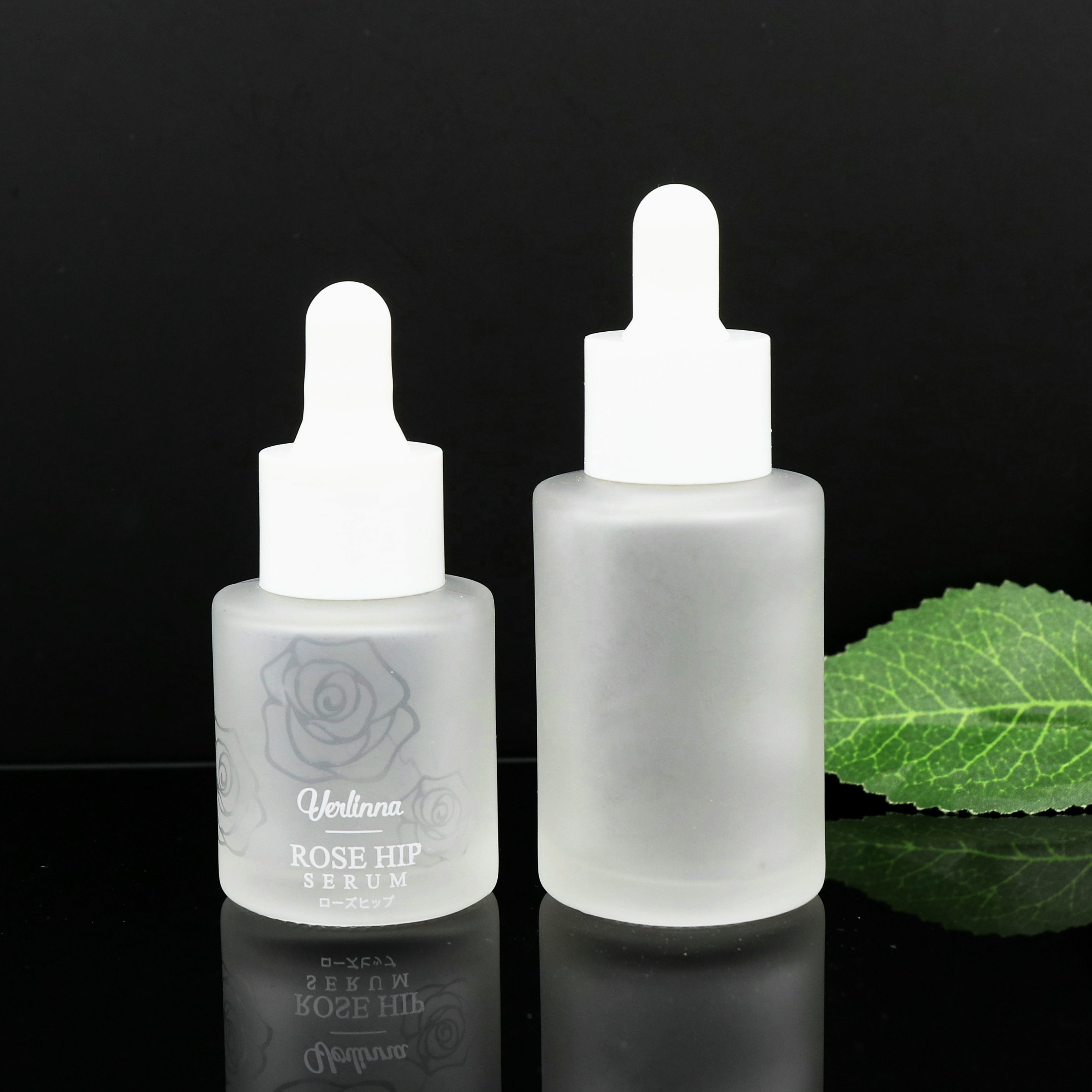 matte cosmetic 20ml 30ml 40ml 50ml flat shoulder frosted clear glass dropper bottle for facial serum skin care packaging