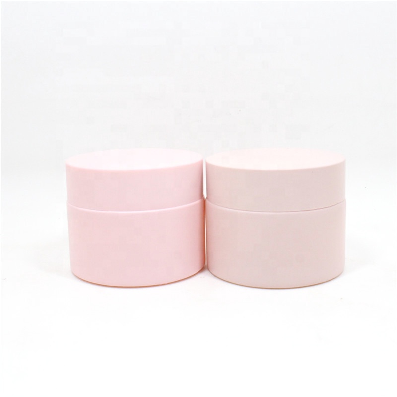 matte frosted pink vitamin cream packaging container 100g colored glass jar with colored cap
