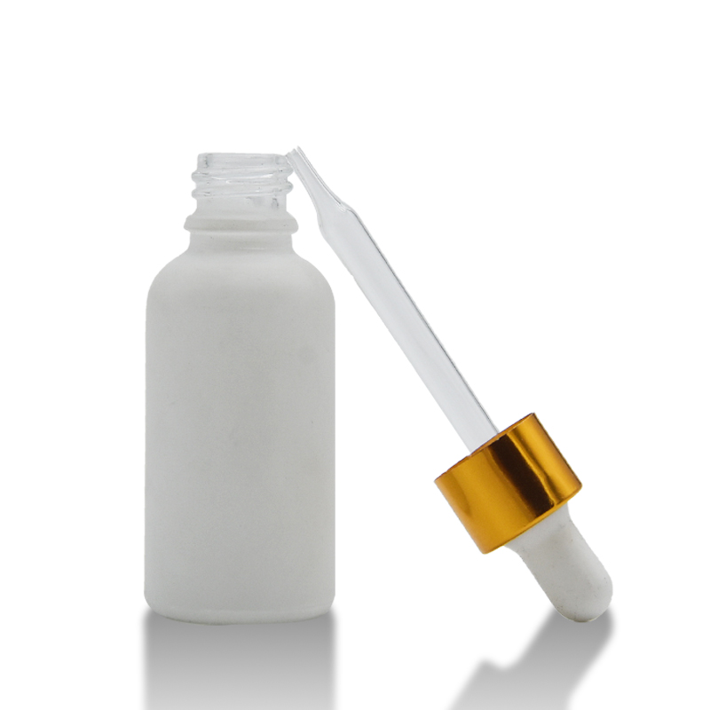 matte frosted white 50ml glass serum round dropper bottle /dropper bottle glass 50ml /30ml frosted glass bottle with dropper