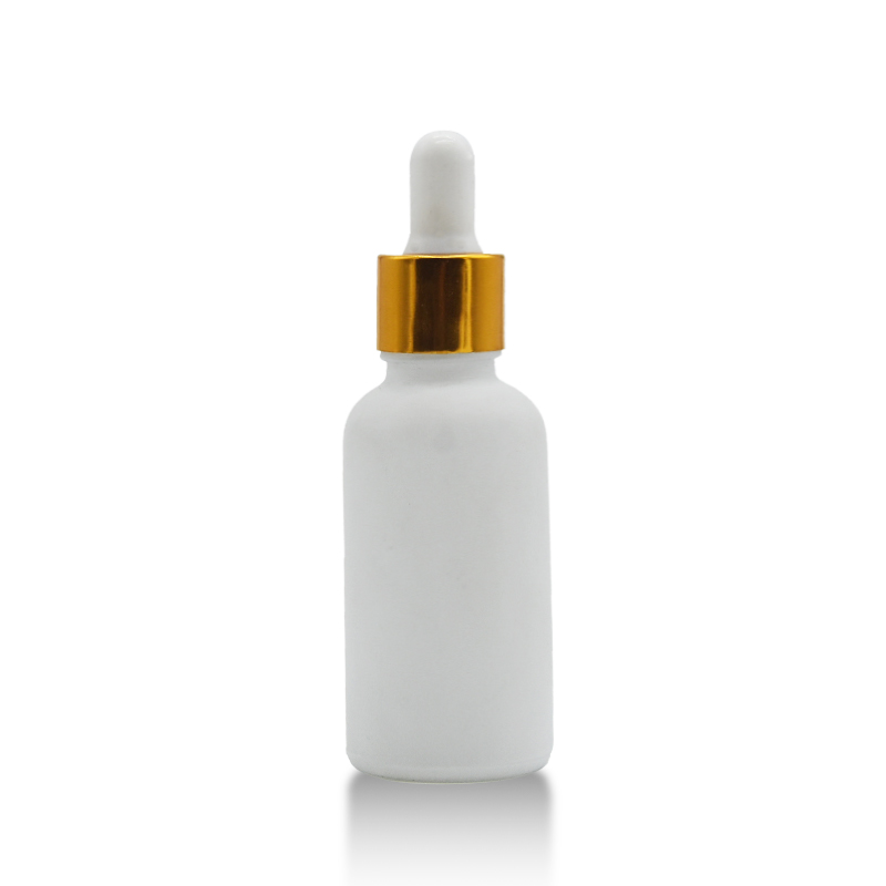 matte frosted white 50ml glass serum round dropper bottle /dropper bottle glass 50ml /30ml frosted glass bottle with dropper
