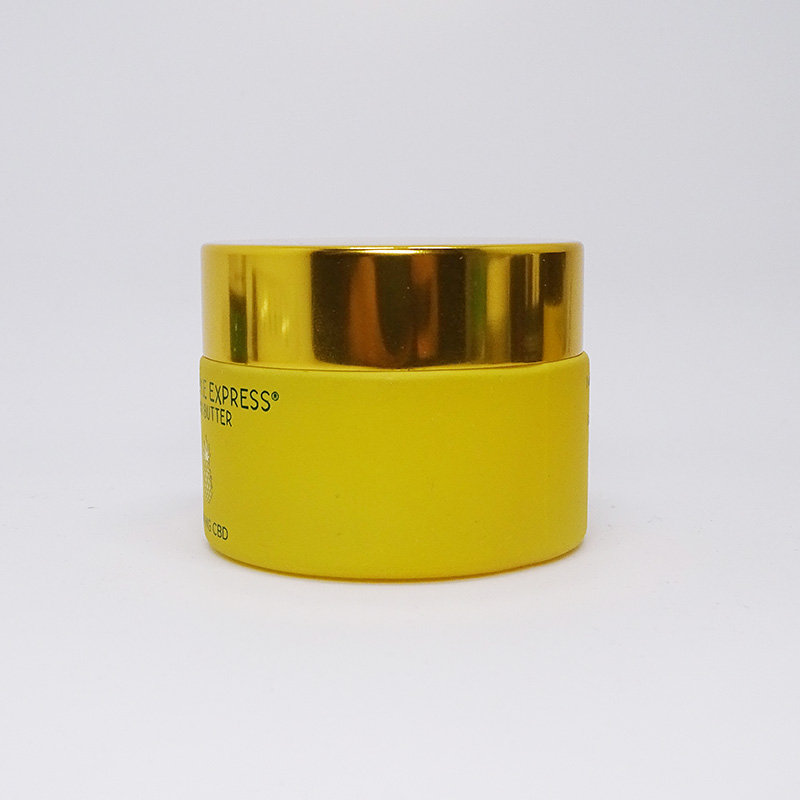 matte gold aluminum lid cosmetic packaging beauty care face cream frosted white glass jar