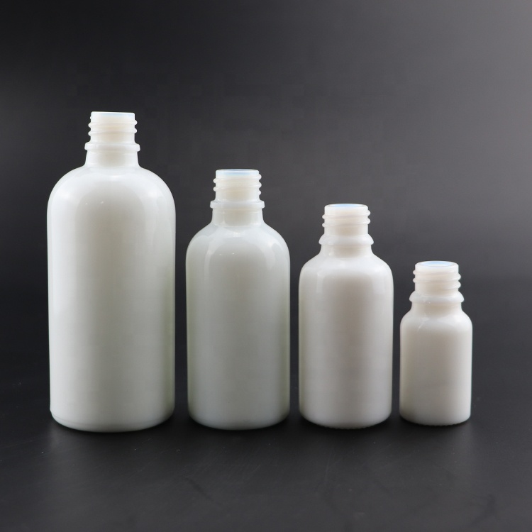 matte white dropper bottles cosmetic white bottles for CBD frosted 1 oz white glass bottles