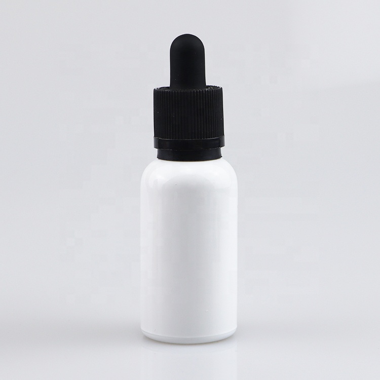 matte white glass bottles 10ml 30ml CBD white bottles white glass cosmetic set