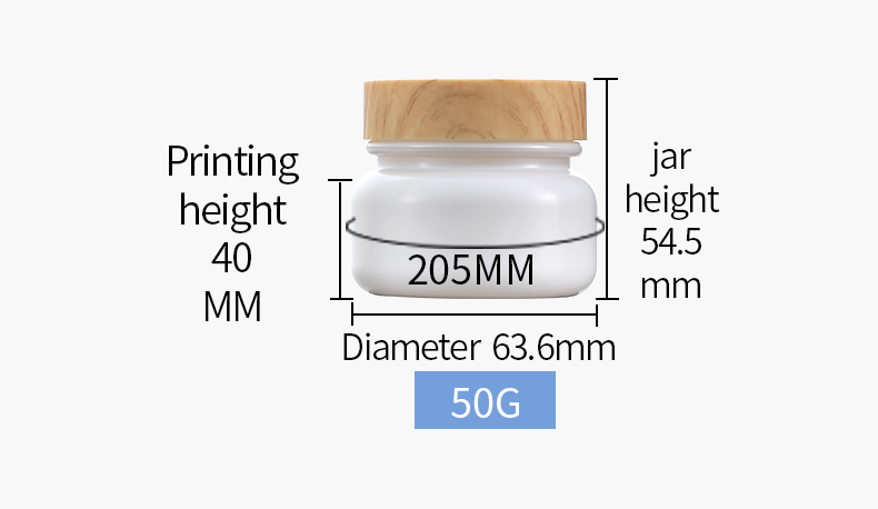 matte white glass jar 50g cosmetic cream jar with bamboo lid