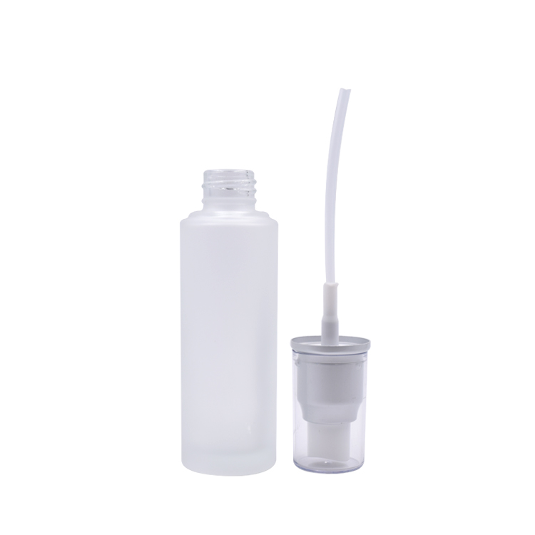 matte white luxury serum packaging 20ml 30ml 50ml 100ml natural round clear frosted diffuser glass vase bottle with spray