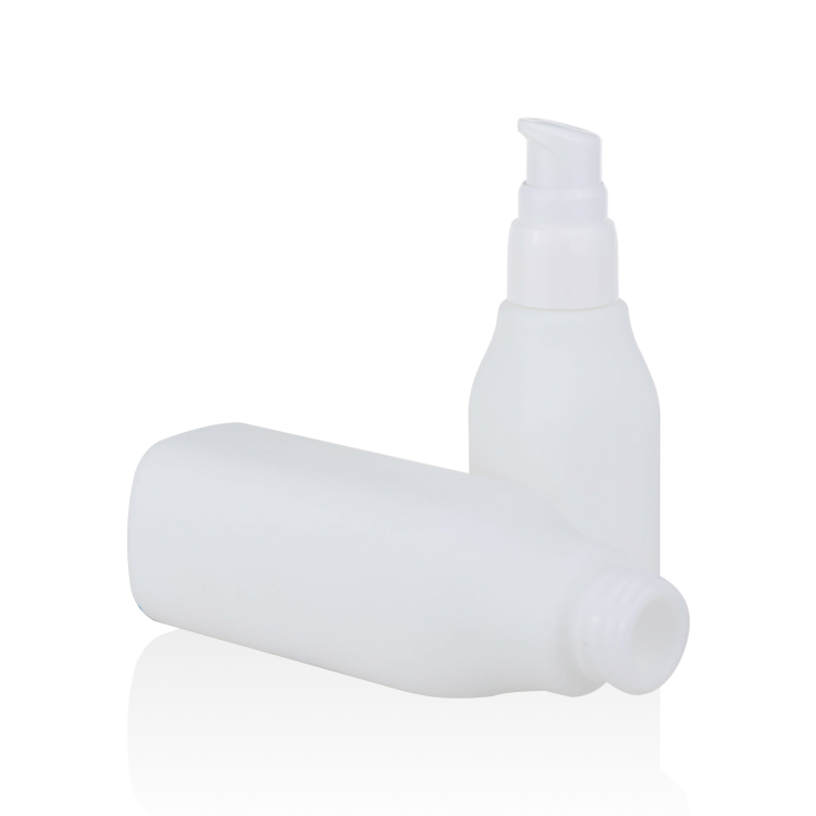 matte white square glass cosmetic pump bottle 100ml 40ml for face cream