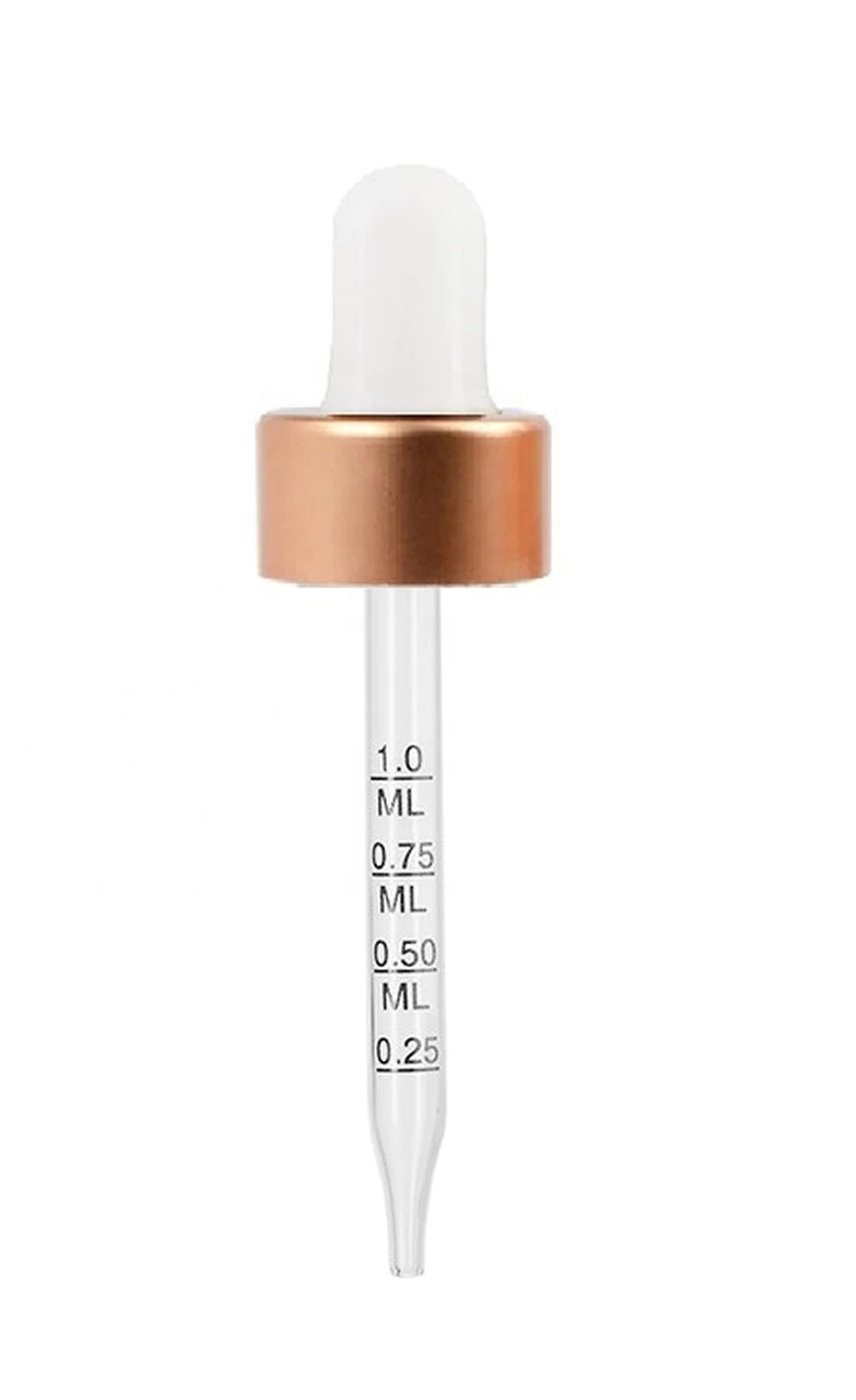 metal silver glass dropper