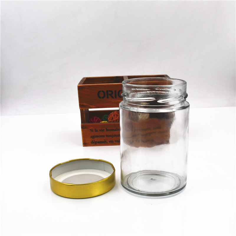 metal top round glass jars for candy jelly jam airtight glass bottles with silver new arrive metal lid