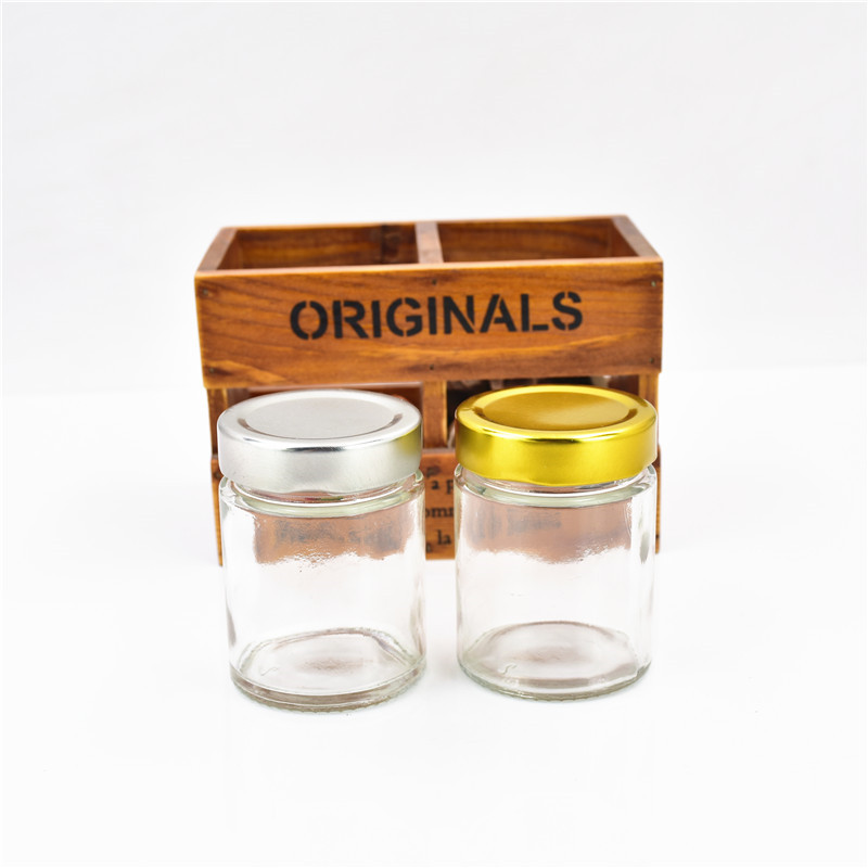metal top round glass jars for candy jelly jam airtight glass bottles with silver new arrive metal lid
