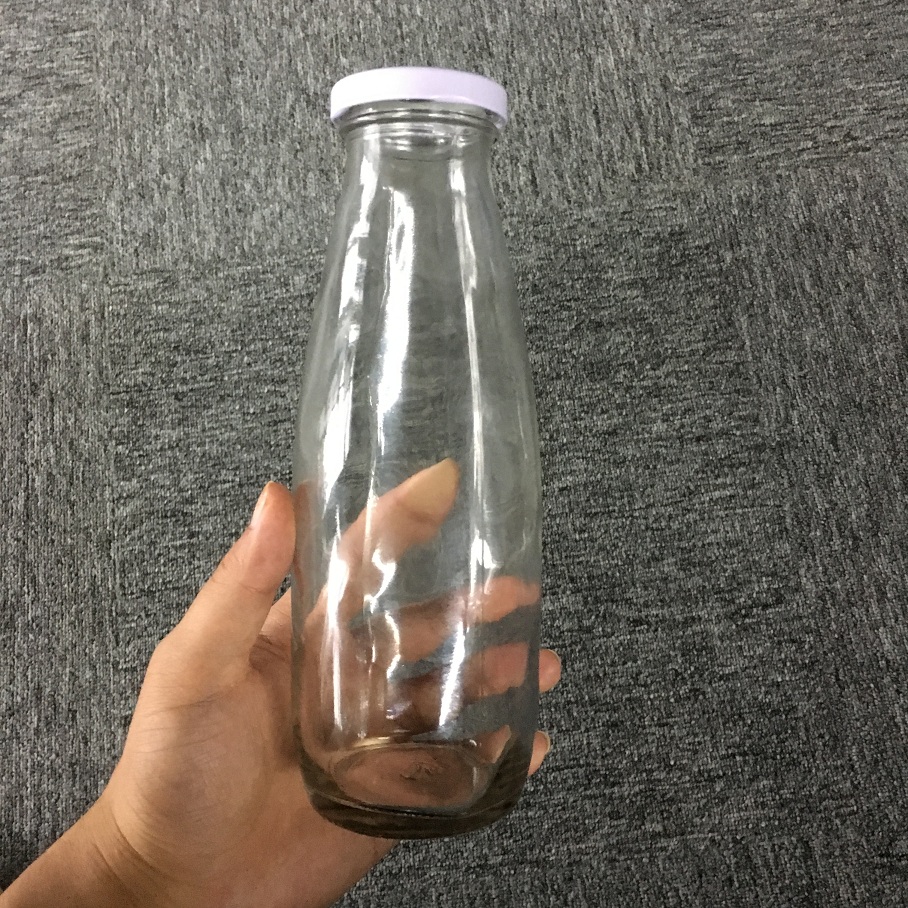milk juice beverage clear thin glass milk bottle 500ml with twist off cap