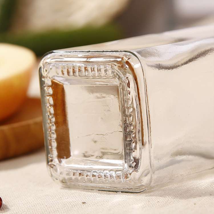 milk juice drink swing top cover flip square glass bottle 250ml 500ml 1000ml