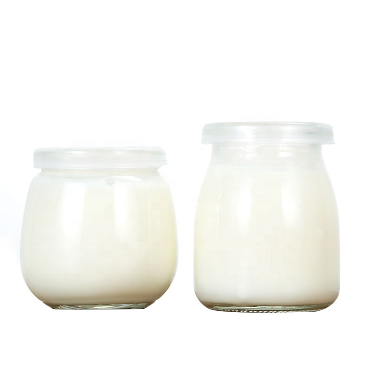milk yogurt pudding glass jars for jam and pickle with metal lids plastic lids 200ml 100ml with wooden plug or plastic lid