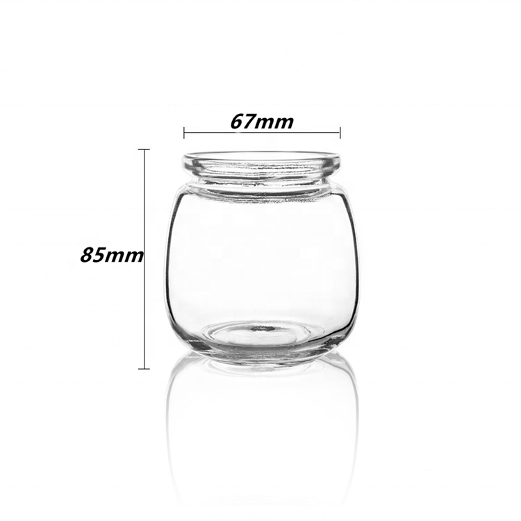 milk yogurt pudding glass jars for jam and pickle with metal lids plastic lids 200ml 100ml with wooden plug or plastic lid