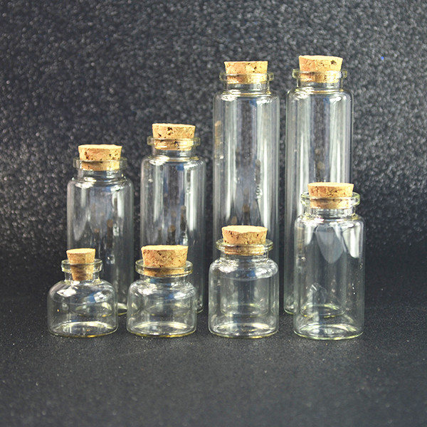 mini 1ml 2ml 3ml 5ml 10ml 20ml 30ml 50ml 100ml glass bottle with a cork top