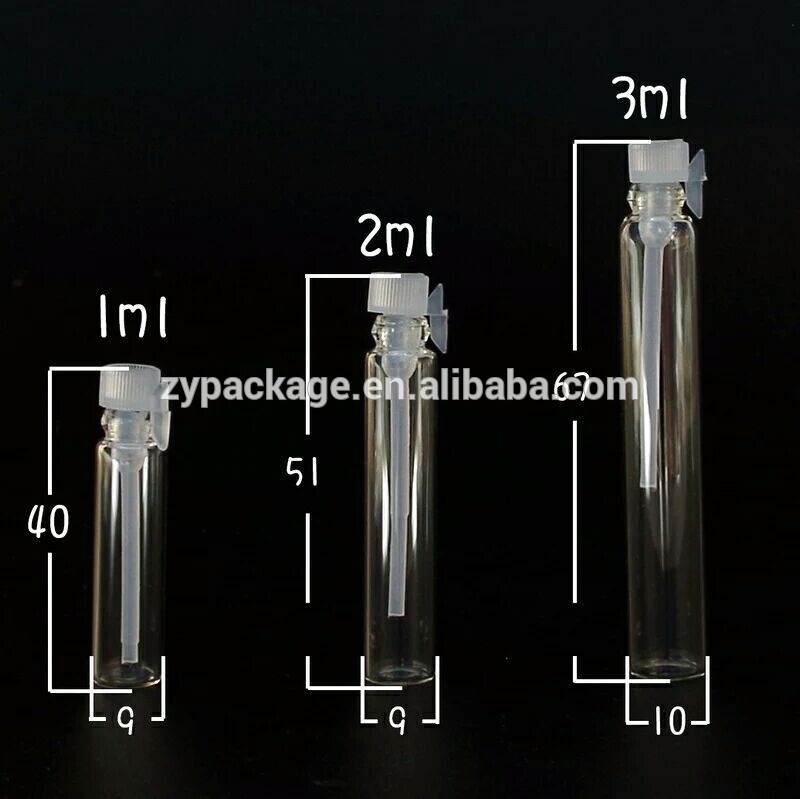 mini 1ml 2ml glass essential oil sample vial bottle empty perfume sample test bottle