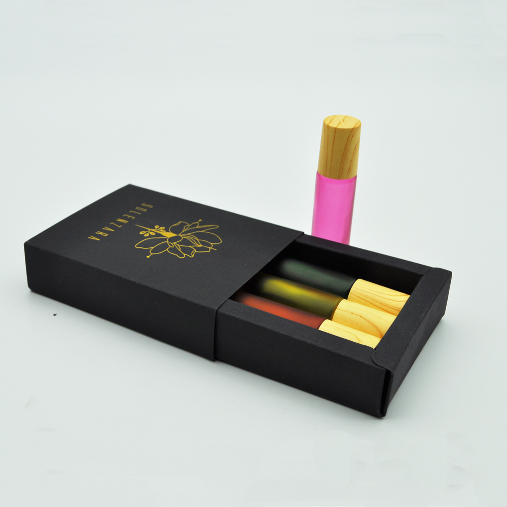 mini 2ml 3ml 5ml glass perfume roller glass  bottle with box