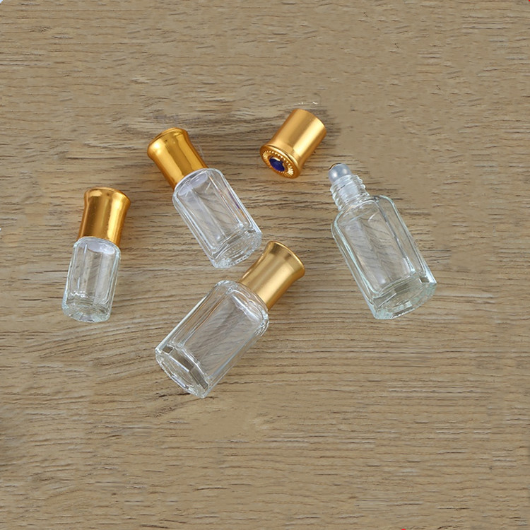 mini 3ml 6ml 9ml 12ml Octagonal roller ball essential oil glass bottle