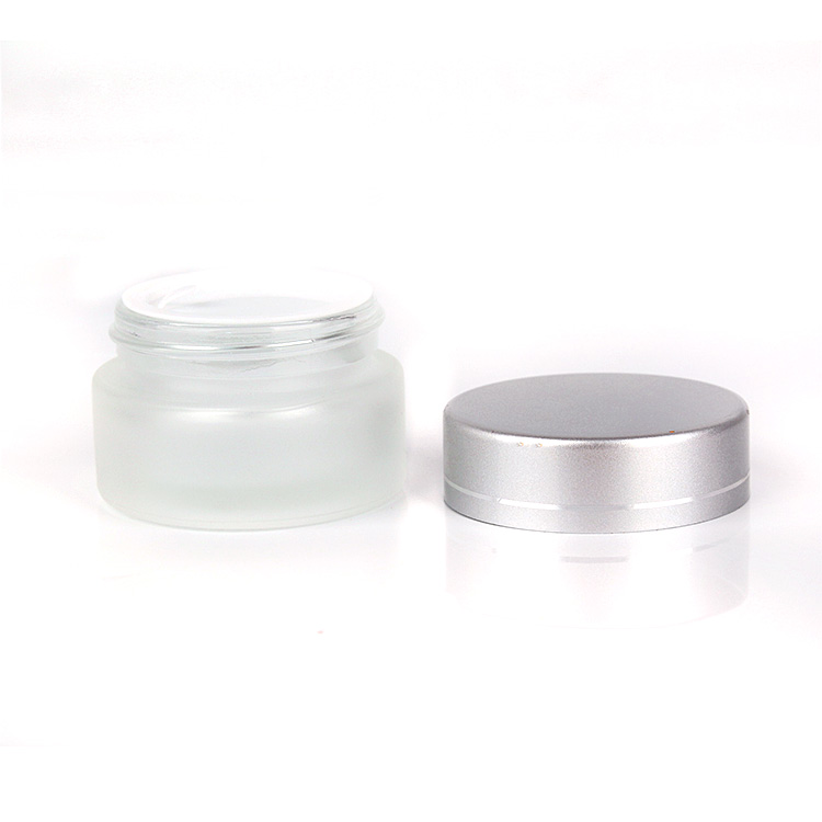 mini 5g 5ml frosted skincare cream glass cosmetic jar with silver screw cap