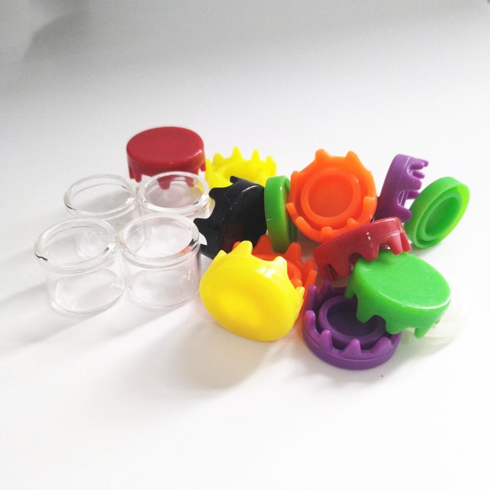 mini 5ml 6ml dab wax glass concentrate container jar with silicone lids for cbd oil,honey,eye cream