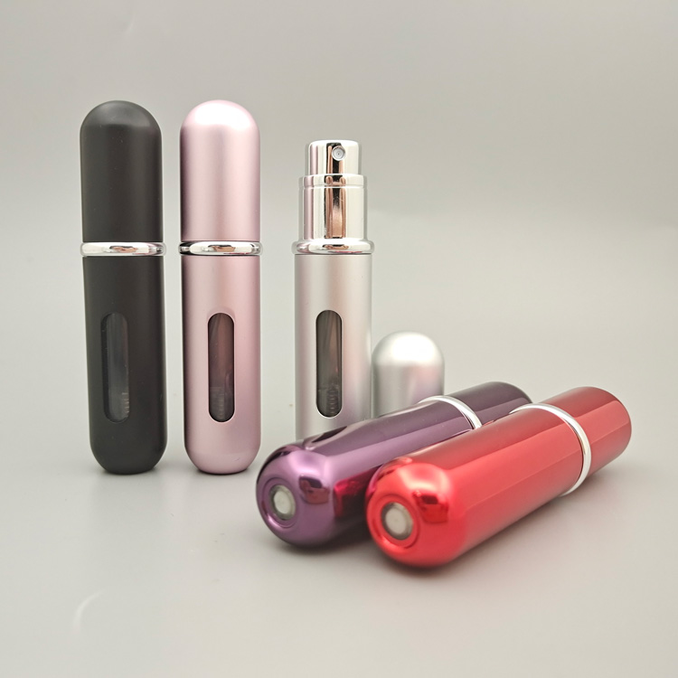 mini 5ml easy fill refillable perfume spray atomizer bottle with box for travelling use