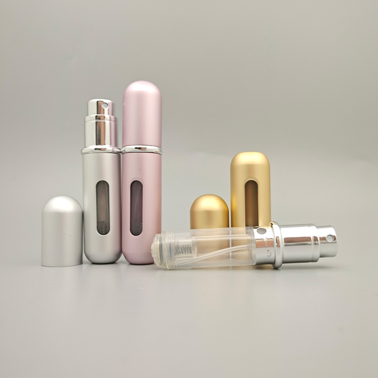 mini 5ml easy fill refillable perfume spray atomizer bottle with box for travelling use