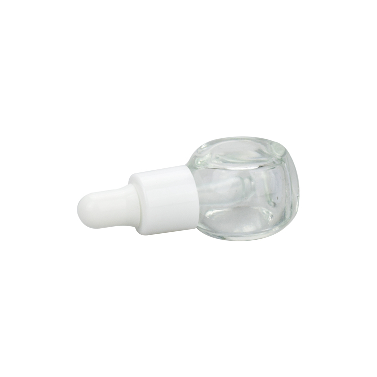 mini 5ml empty round glass bottle nail polish facial oil sample bottle with plastic white dropper