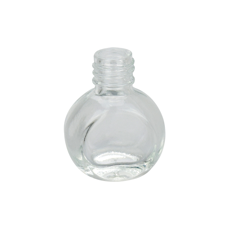 mini 5ml empty round glass bottle nail polish facial oil sample bottle with plastic white dropper
