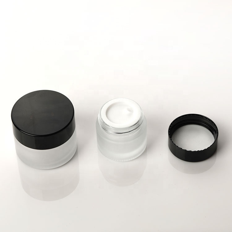 mini Cosmetic Packaging glass jar with lid black 5g 7g clear jars container