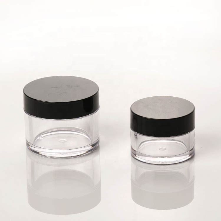 mini Cosmetic Packaging glass jar with lid black 5g 7g clear jars container