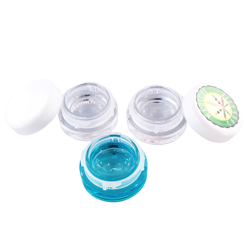 mini glass jar 3g 5g clear concentrate glass jars Wax rosin jars with Black lid
