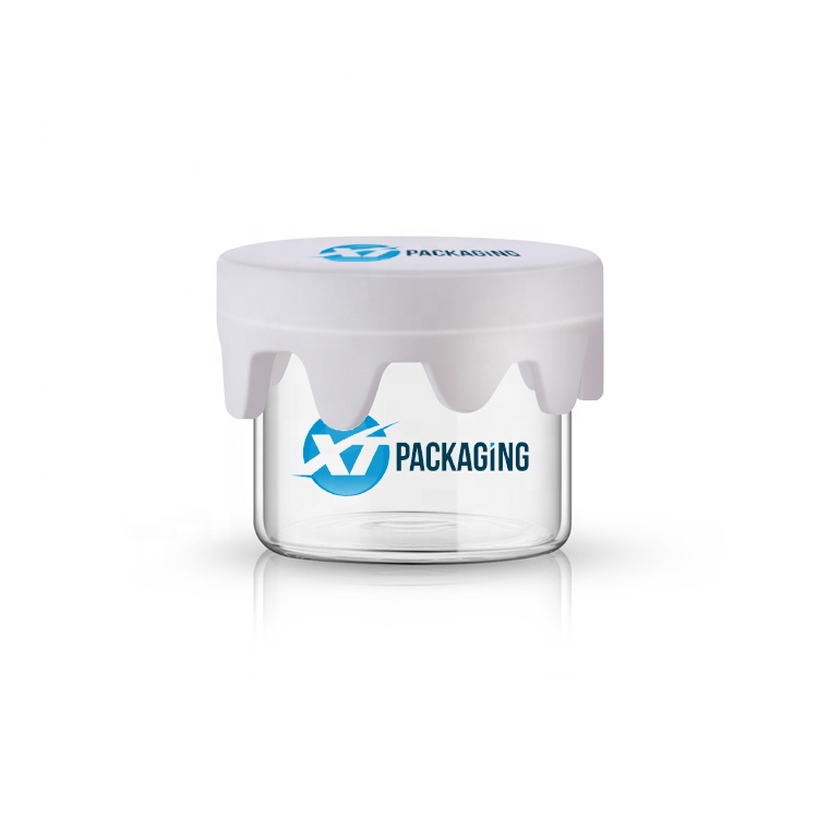 mini glass jar 6ml silicone lid no neck airtight concentrate container jar