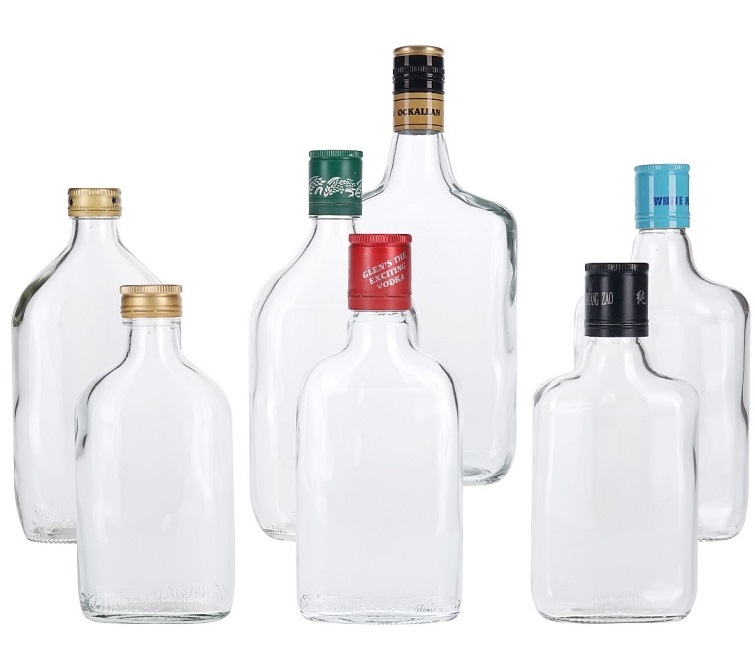 mini glass liquor bottle flat bottle whisky bottle180ml 200ml mini bottles liquor