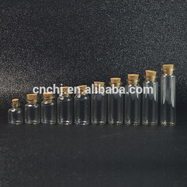 mini glass vial 1ml 2ml 3ml 5ml 10ml 15ml 20ml 50ml 100ml small glass bottle with cork