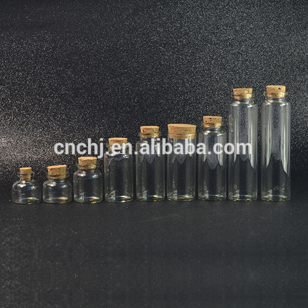 mini glass vial 1ml 2ml 3ml 5ml 10ml 15ml 20ml 50ml 100ml small glass bottle with cork