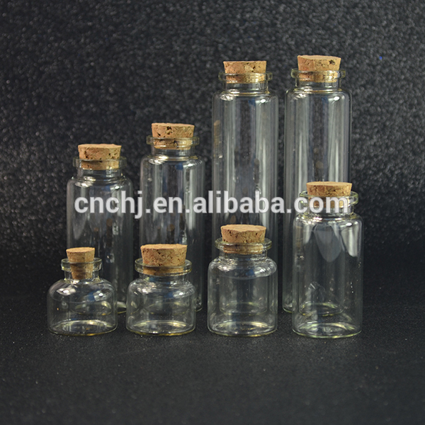 mini glass vial 1ml 2ml 3ml 5ml 10ml 15ml 20ml 50ml 100ml small glass bottle with cork